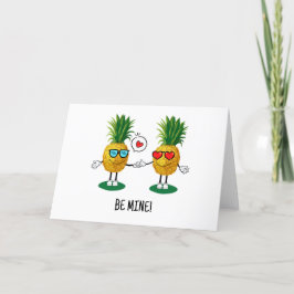 Tarjeta Festiva Emoji de piña personalizada Pareja de amor