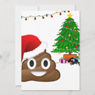 Tarjeta Festiva emoji de poo de navidades