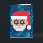 Tarjeta Festiva emoji de santa del christmukkah<br><div class="desc">" emoji de santa del christmukkah ",  christmukkah,  Jánuca,  chanukkah,  "navidad judío",  "emoji de Jánuca",  hannukah,  channukah,  "navidad feo",  "estrella de David"</div>