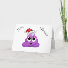 Tarjeta Festiva Emoji divertida de Xmas Poop Unicorn