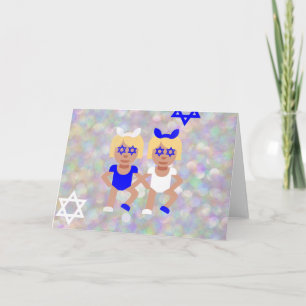 Tarjeta Festiva emoji hanukkah de los oídos del conejito