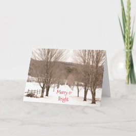 Tarjeta Festiva Empleador festivo Snowy Vermont Merry & Bright
