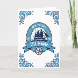 Tarjeta Festiva Empleados gracias Bon Voyage Adiós