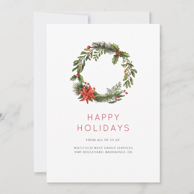 Tarjeta Festiva Empleados y clientes con logotipo comercial (Anverso)