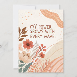 Tarjeta Festiva Empowering Pregnancy Wave Strength Art