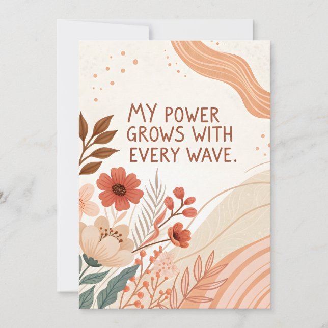 Tarjeta Festiva Empowering Pregnancy Wave Strength Art (Anverso)
