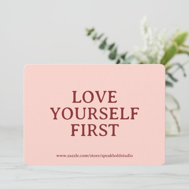 Tarjeta Festiva Empowering Self-Love Card – Custom Gift for Women (Anverso de pie)