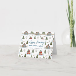 Tarjeta Festiva Empresa de bienes raíces cabaña acogedora 