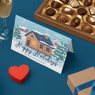 Tarjeta Festiva Empresa de bienes raíces Felices Fiestas de Invier