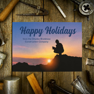 Tarjeta Festiva Empresa de Construcción Personalizada Felices Fies