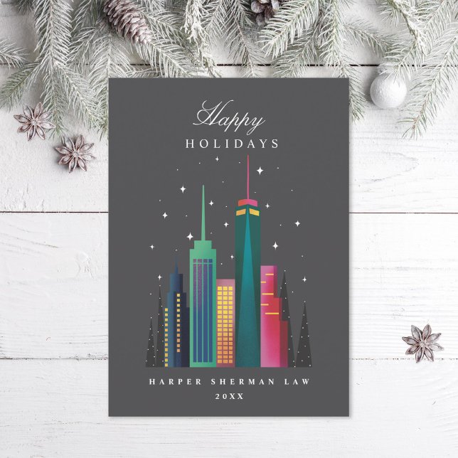 Tarjeta Festiva Empresa de Office City Skyline (Subido por el creador)