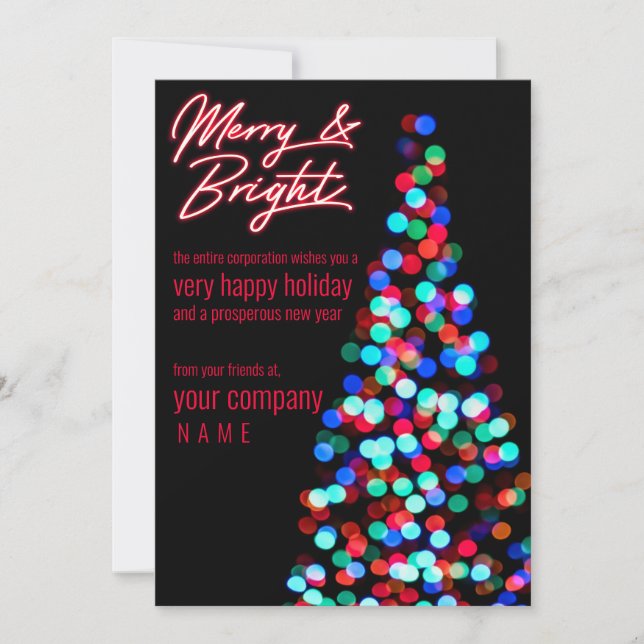 Tarjeta Festiva Empresa navideña navideña de ferry Bokeh (Anverso)