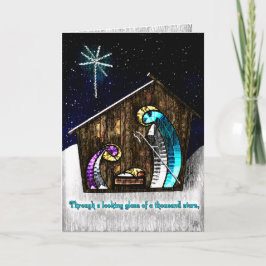 Tarjeta Festiva En el Manger - Personalizado