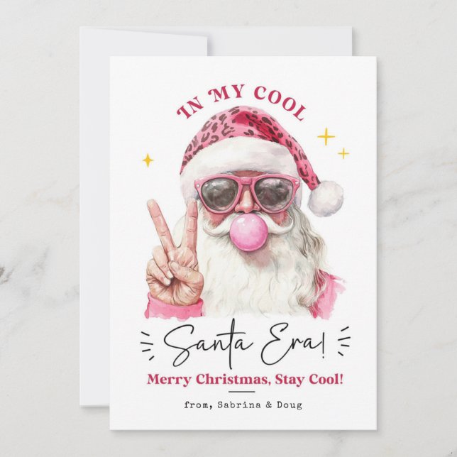 Tarjeta Festiva En la era de mis Navidades, Navidades de moda (Anverso)