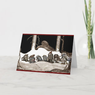 Tarjeta Festiva En la noche de los Navidades Tomte-Nisse