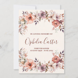 Tarjeta Festiva En Memoria Amorosa Aquarela Floral Nombre Personal