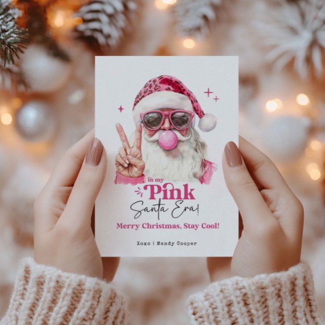 Tarjeta Festiva En mi época rosada de Santa Era, Navidades rosados (Subido por el creador)