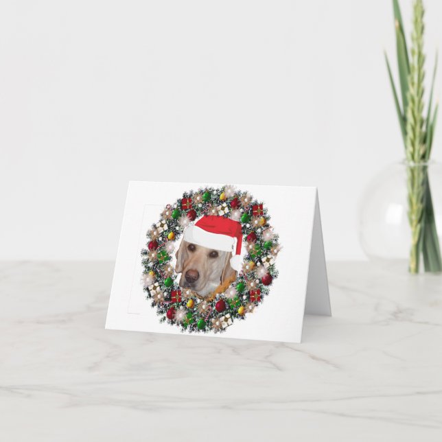 Tarjeta Festiva En Navidades - Labrador Recuperador (Anverso)