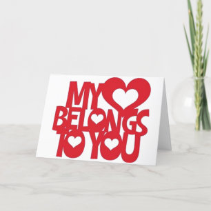 TARJETA FESTIVA EN NAVIDADES Y TODO EL AÑO, MI CORAZÓN TE PERTENEC