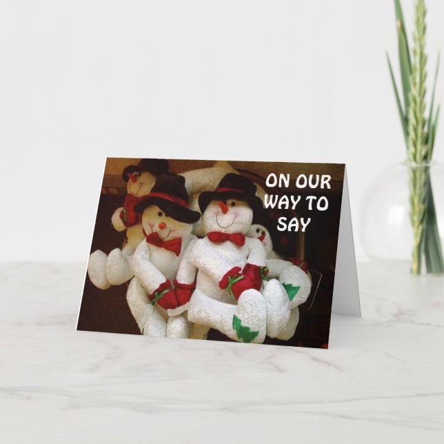 TARJETA FESTIVA ¡EN NUESTRO CAMINO A DECIRTE *FELIZ NAVIDAD*! (Anverso)