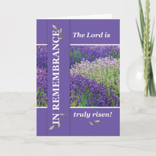 Tarjeta Festiva En recuerdo de las flores de lavanda de Semana San