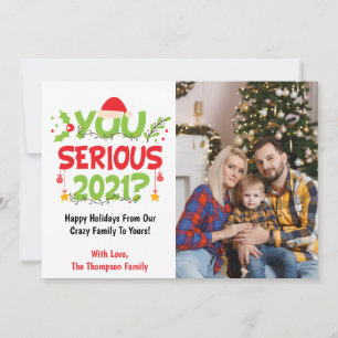 Tarjeta Festiva ¿en serio 2021? Navidades graciosos de fotografía