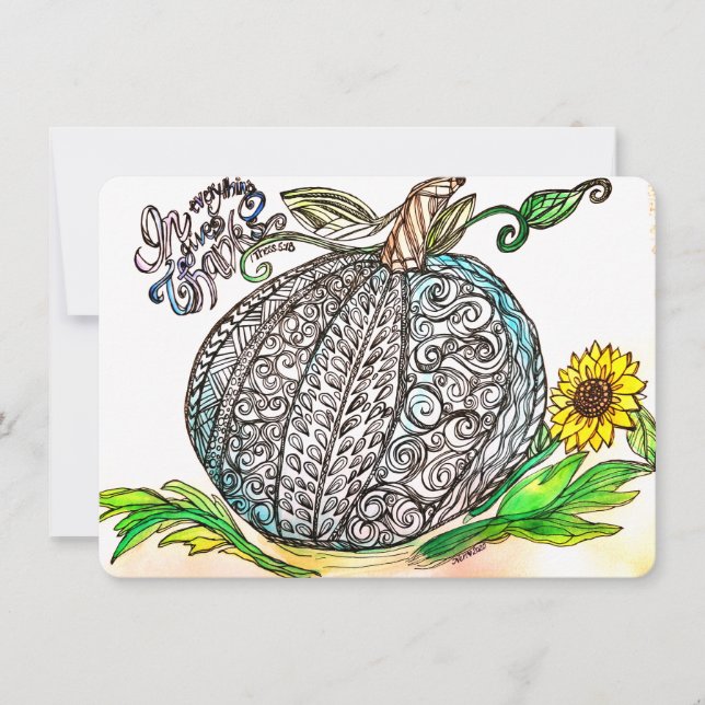 Tarjeta Festiva En Todo Dar Gracias (Anverso)