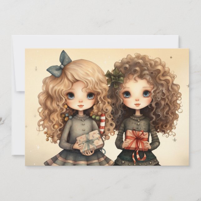 Tarjeta Festiva Enamorados: Un sentido saludo de Navidades (Anverso)