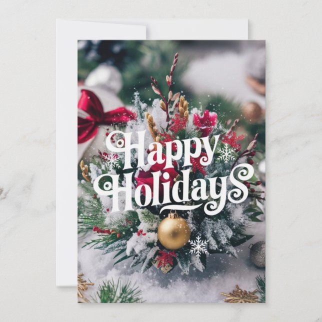 Tarjeta Festiva Encantado y encantador regalo Feliz Invierno (Anverso)