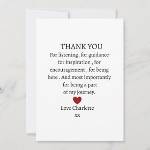 Tarjeta Festiva encantador agradecimiento personalizado de amor 