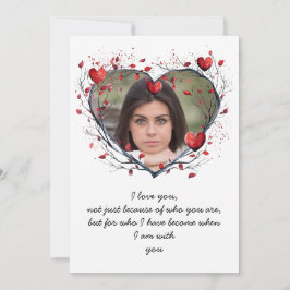 Tarjeta Festiva Encantador color de agua rojo Corazón con forma de