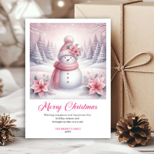 Tarjeta Festiva Encantador Escena de invierno editable de Pinkmas