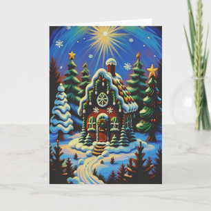 Tarjeta Festiva Encantador Gingerbread Wonderland