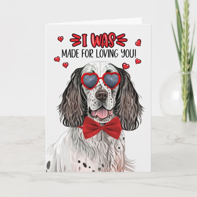 Tarjeta Festiva Encantador inglés hecho para amarte a San Valentín (Anverso)
