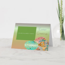 Tarjeta Festiva Encantador saludo fotográfico verde de Pascua