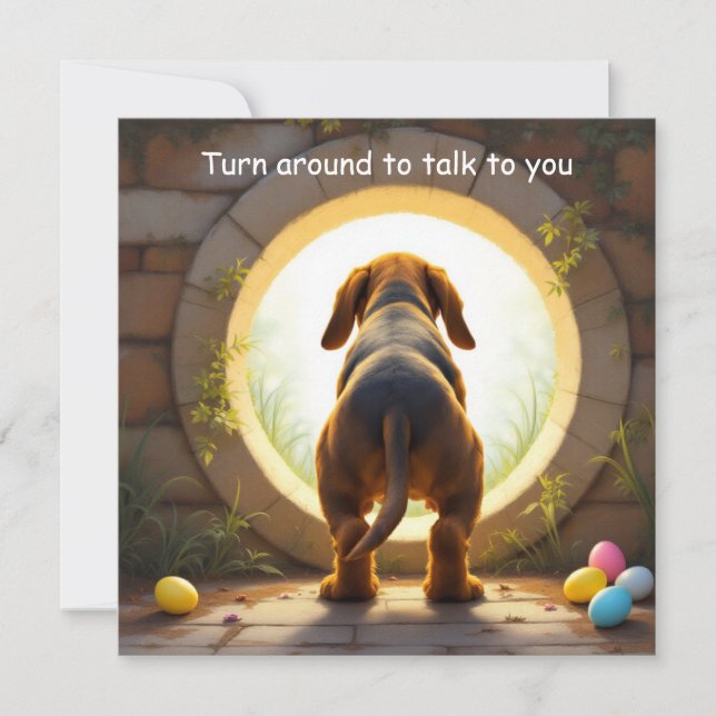 Tarjeta Festiva Encantadora Pascua de Perro (Anverso)