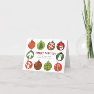 Tarjeta Festiva Encantadores adornos navideños PERSONALIZADO de Na