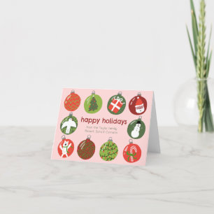 Tarjeta Festiva Encantadores adornos navideños PERSONALIZADO de Na