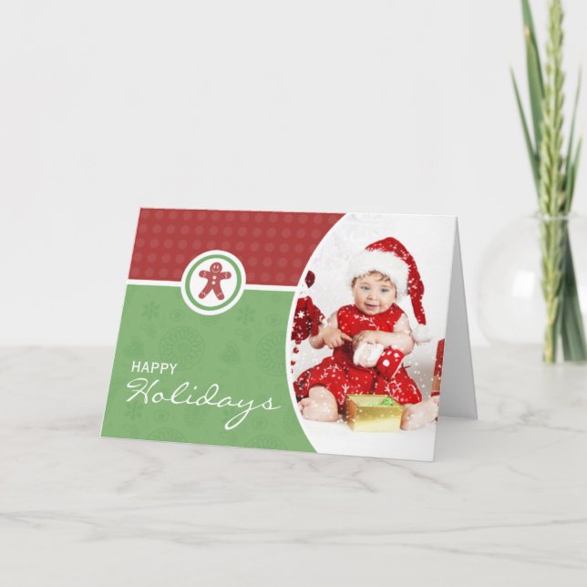 Tarjeta Festiva Encantadores Navidades de fotos doblados (Anverso)