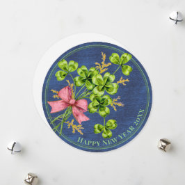 Tarjeta Festiva Encanto afortunado Shamrock Vintage Cute Feliz Año