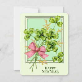 Tarjeta Festiva Encanto afortunado Shamrock Vintage Cute Feliz Año