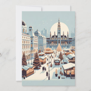Tarjeta Festiva Encanto Navideño Vienés - Invierno en Austria