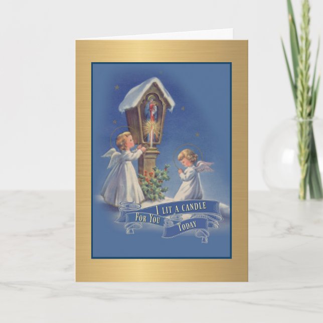 TARJETA FESTIVA ENCENDÍ UNA VELA PARA USTED HOY LOS ÁNGELES DEL (Anverso)