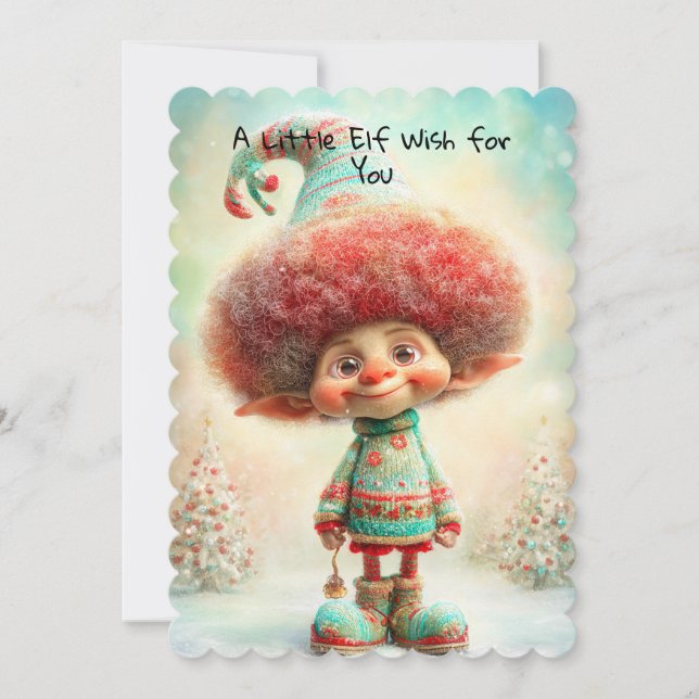 Tarjeta Festiva Enchanted Elf | North Pole Christmas Magic (Anverso)