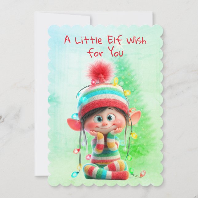 Tarjeta Festiva Enchanted Elf | North Pole Christmas Magic (Anverso)