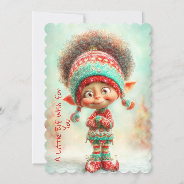 Tarjeta Festiva Enchanted Elf | North Pole Christmas Magic (Anverso)