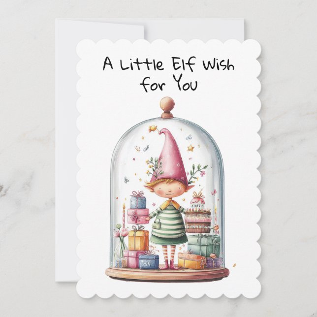 Tarjeta Festiva Enchanted Elf | North Pole Christmas Magic (Anverso)