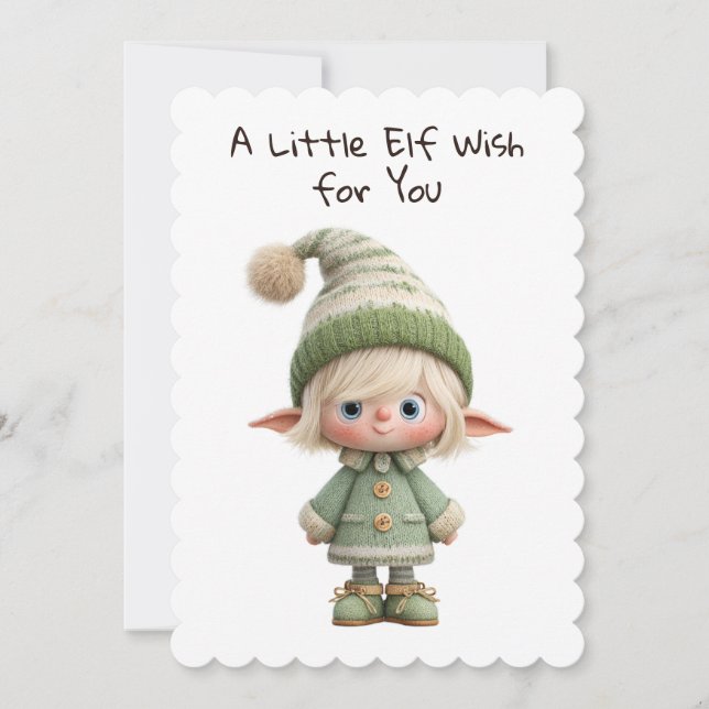 Tarjeta Festiva Enchanted Elf | North Pole Christmas Magic (Anverso)