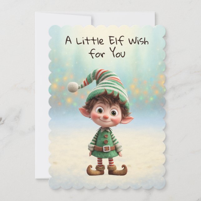 Tarjeta Festiva Enchanted Elf | North Pole Christmas Magic (Anverso)