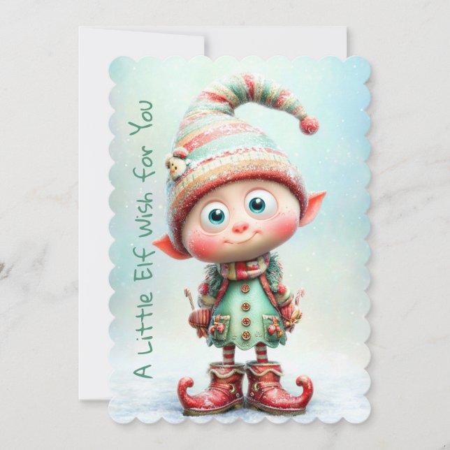 Tarjeta Festiva Enchanted Elf | North Pole Christmas Magic (Anverso)